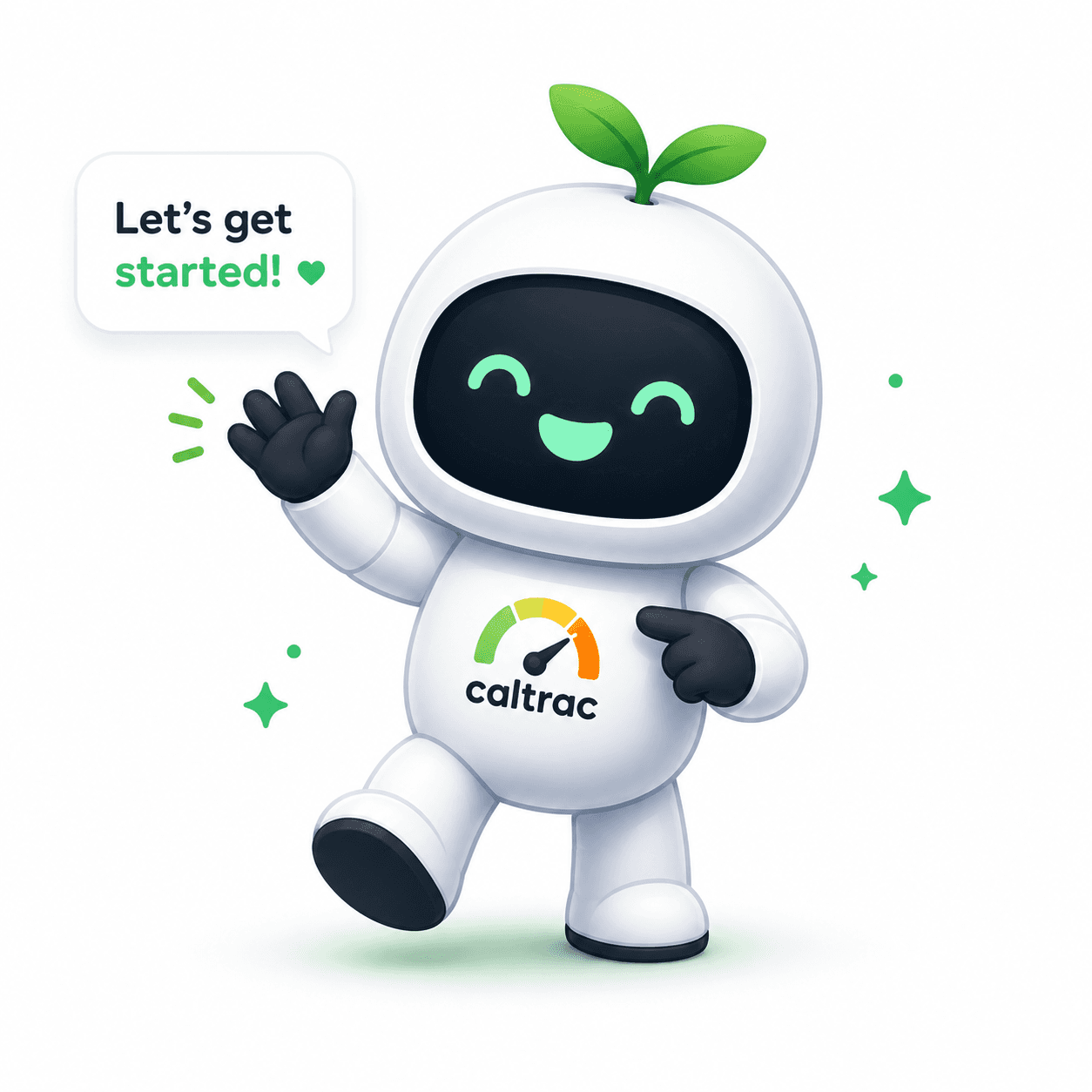 Caltrac mascot waving, ready to help you get started